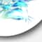 Designart - Blue and Green Fractal Flower' Floral Metal Circle Wall Art